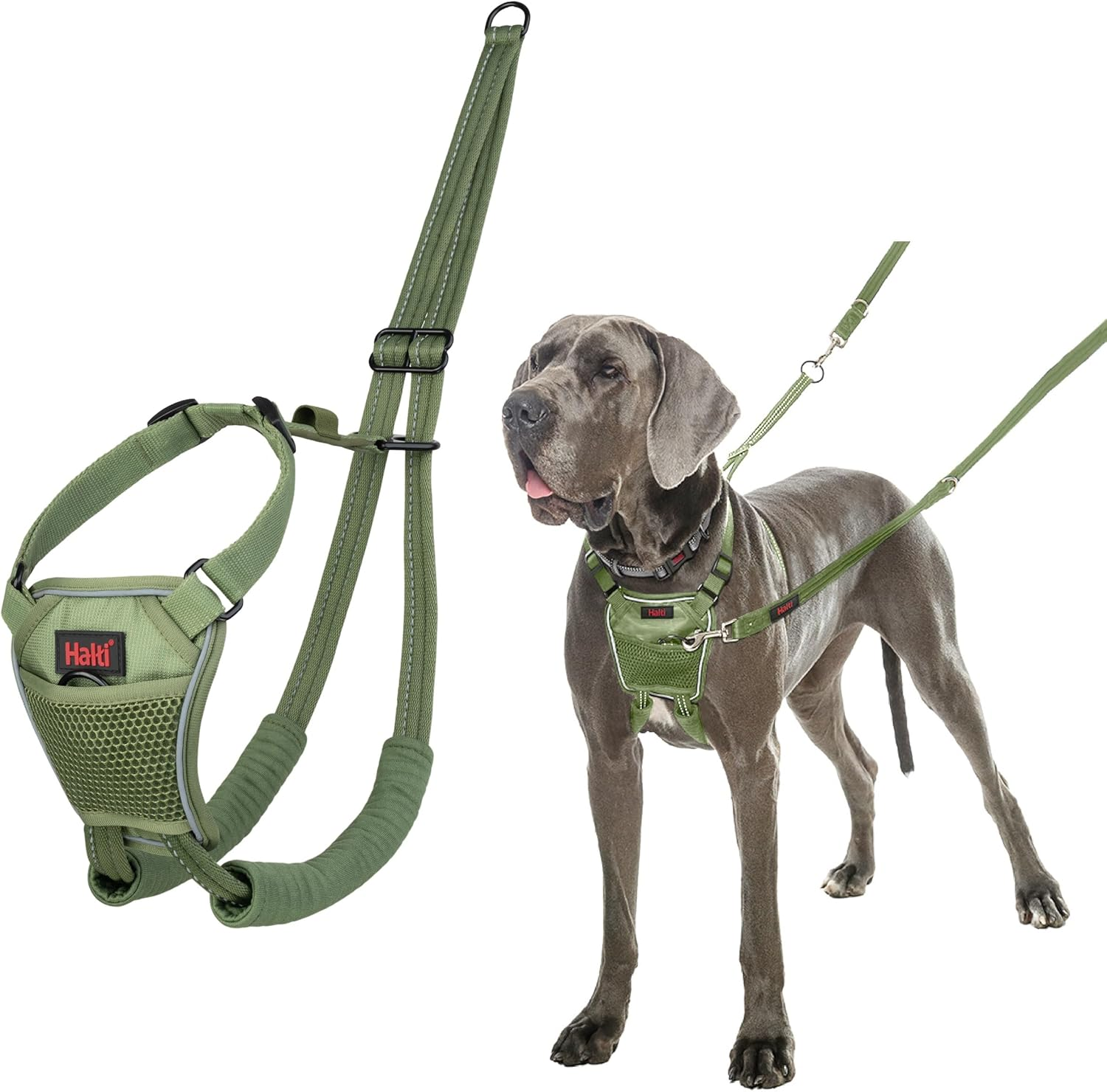 HALTI No Pull Harness - to Stop Your Dog Pulling on the Leash. Adjustable, Lightweight and Easy to Use. Reflective Dog Training Harness for Large Dogs (Size L, Forest Green) image number 3