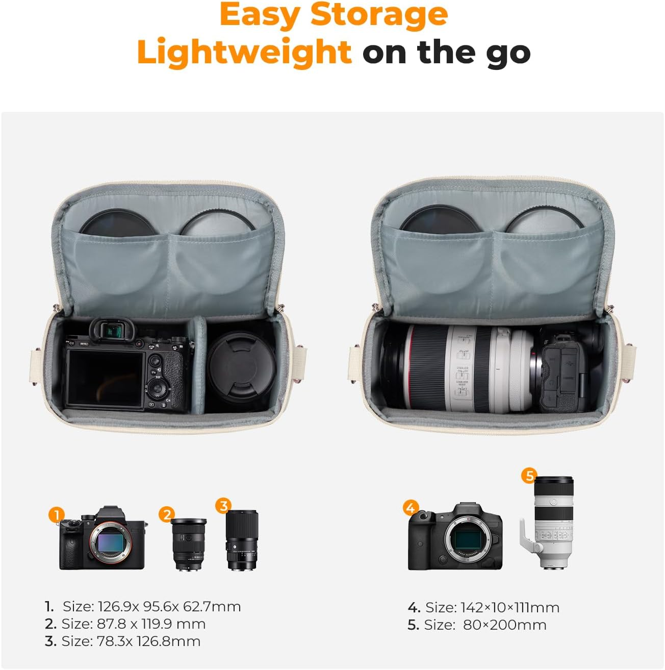 K&F Concept Camera Sling Bag Small Crossbody Camera Case Dslr/Slr/Cute Compact Shoulder Photography Bags for Photographers