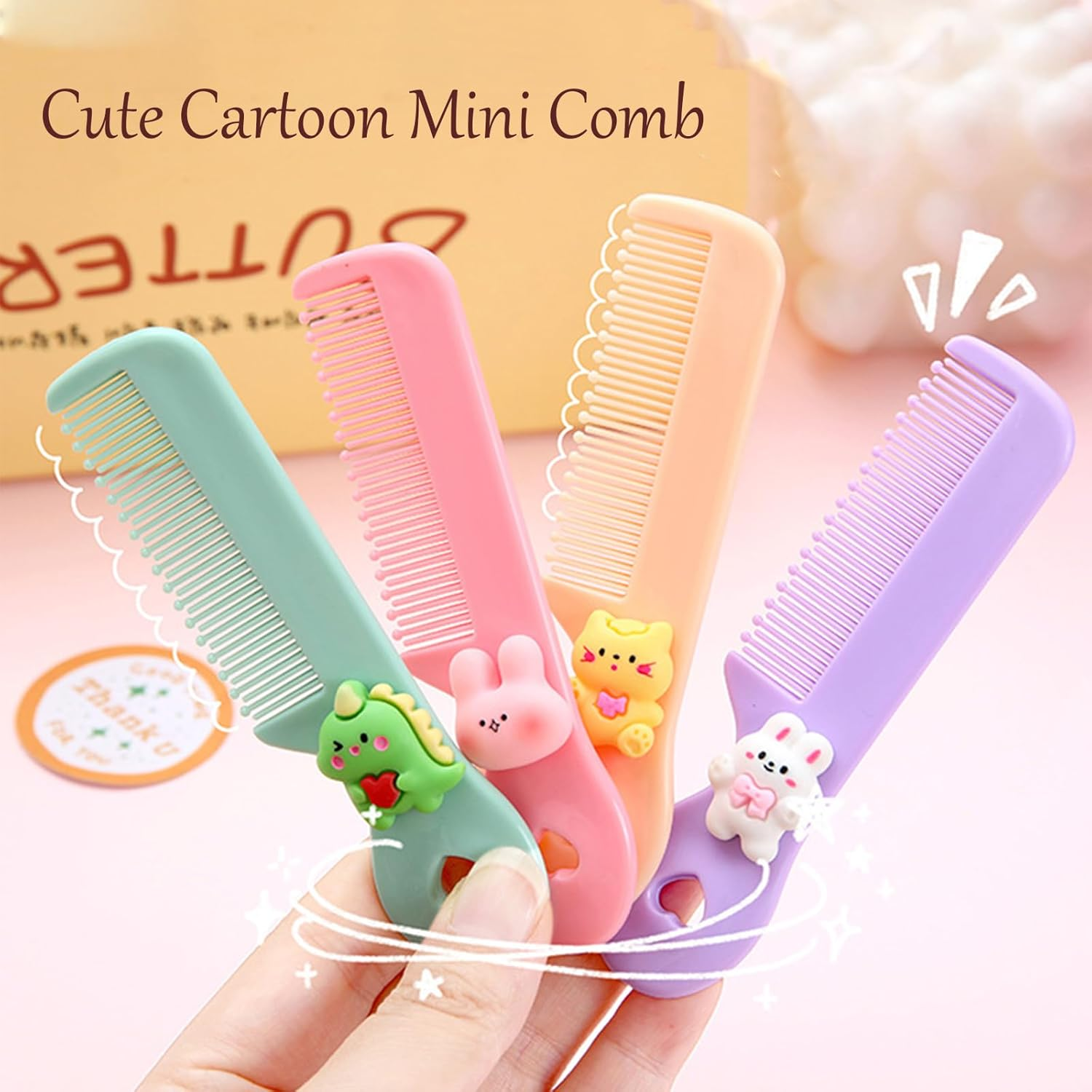 Yeanifeana 4 Pack Hair Combs Set, Wide Tooth Detangling Combs for Boys and Girls, Pain-Free Anti-Knot for Wet/Dry/Curly Hair with Animal Shapes image number 3