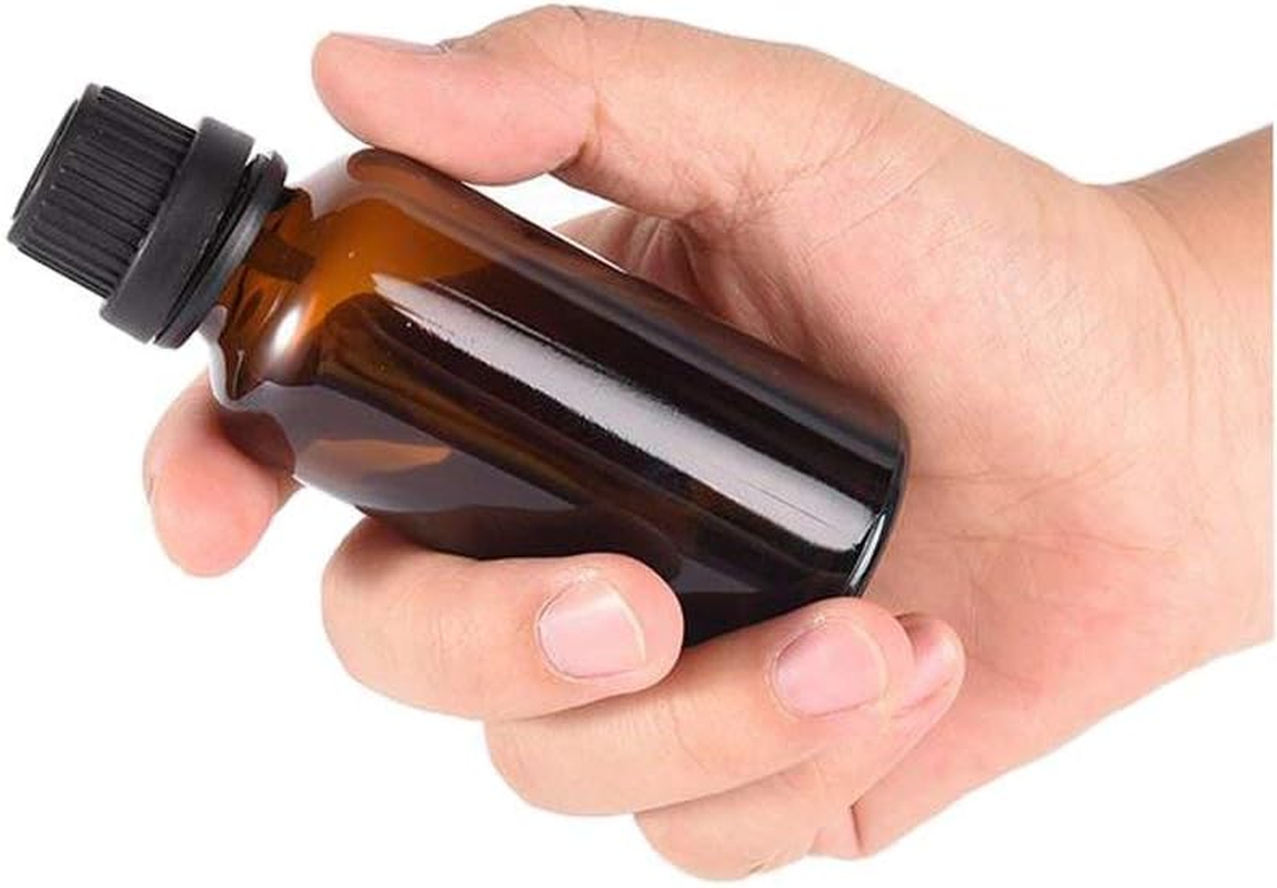 6Pcs 20Ml/0.68Oz Amber Glass Empty Refillable Dropping Bottles with Screw Cap and Leakproof Plug Essential Oil Containers Cosmetic Sample Vials Dispensers for Aromatherapy Massage Oil Storage image number 5