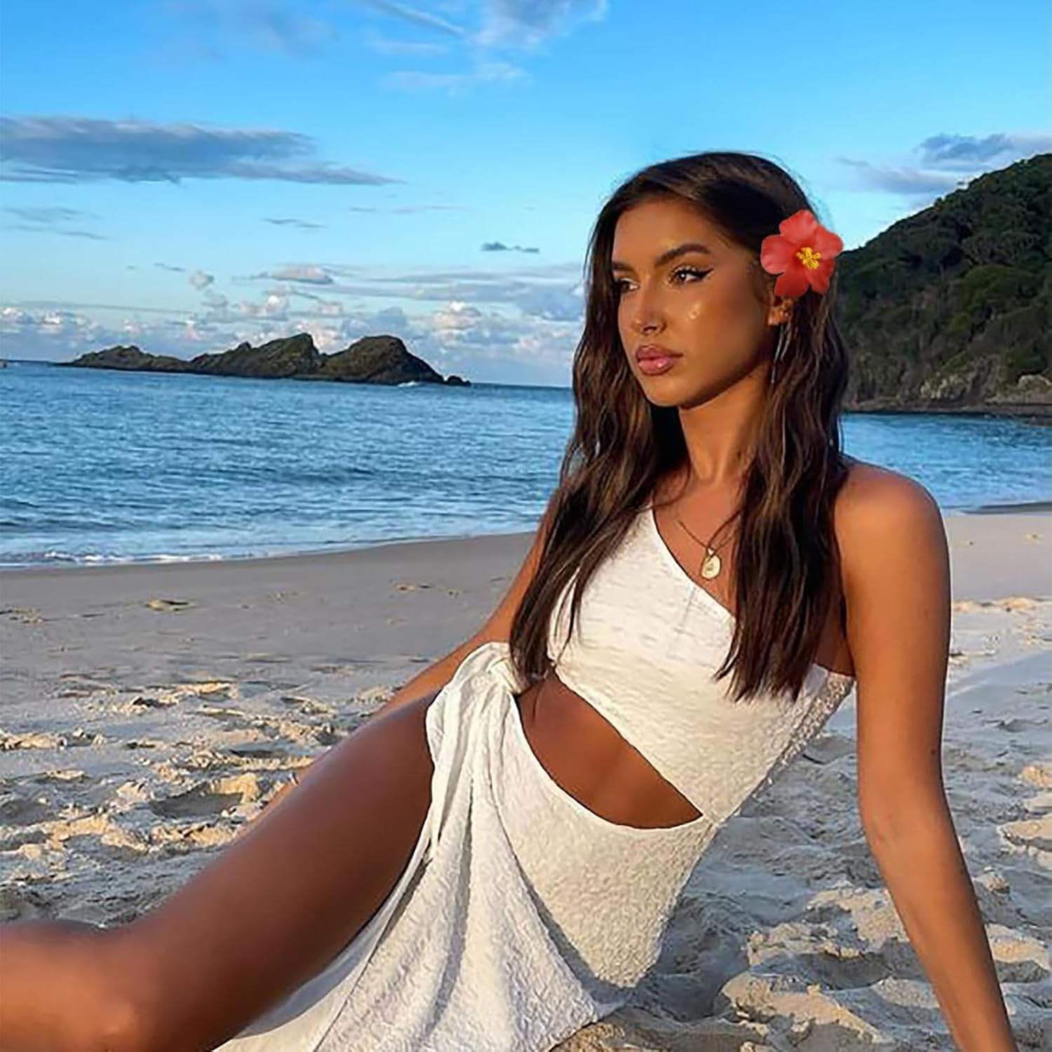 Nayyana 3 Pieces Hawaiian Flower Hair Clips for Women, Plumeria Hibiscus Hair Clip, Hair Clips, Hawaiian Flower Hair Clips, Artificial Flower Clips for Holiday, Beach Party image number 2