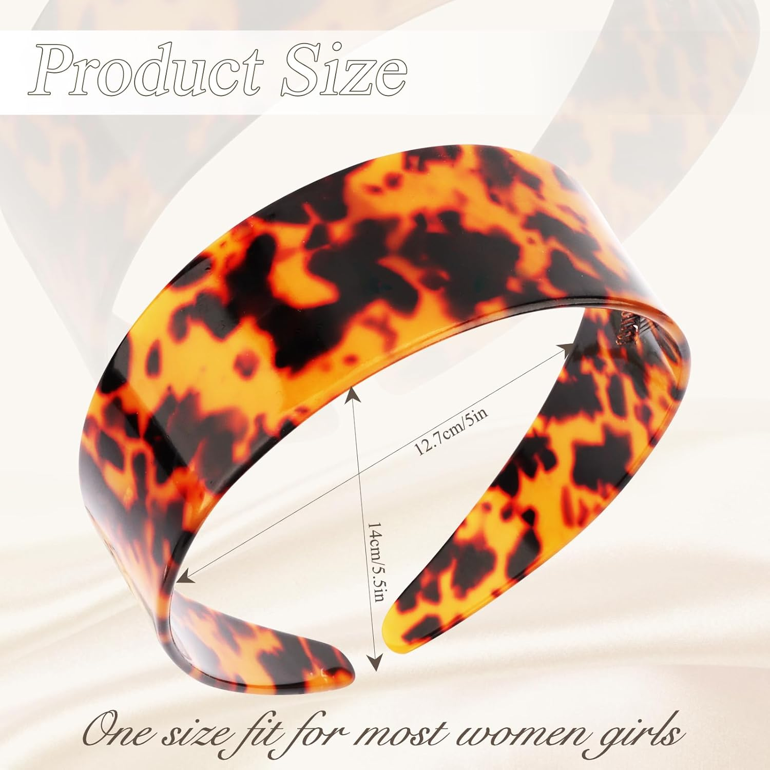 Vovii Tortoise Shell Headband with Teeth for Women, Wide Acetate Leopard Plastic Hair Band for Women'S Hair No Headache No Slip image number 2