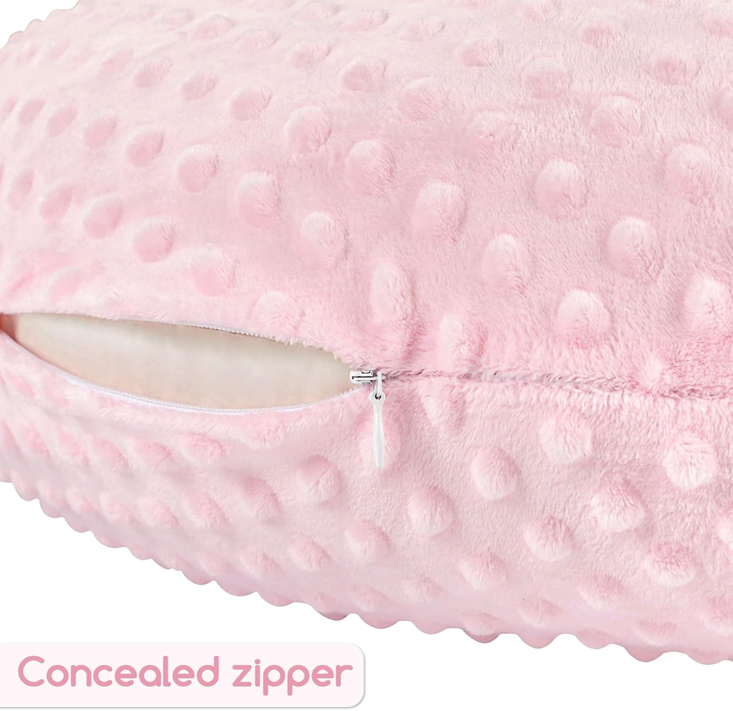 GFU Breastfeeding Pillow for Newborn with Dot Fabric Nursing Cover, Soft Comfortable Nursing Pillow for Breast Feeding and Bottle, Pink image number 3