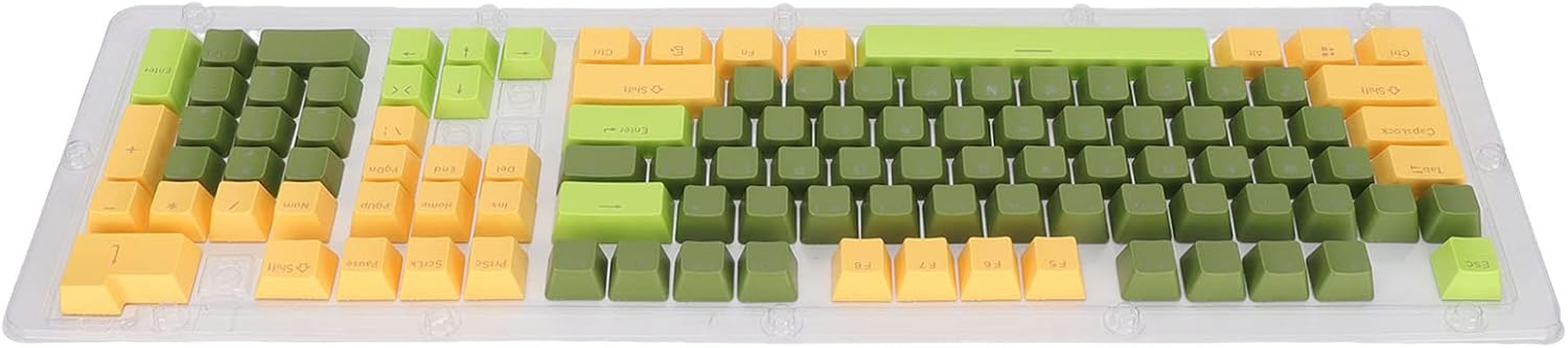 Rengu Keys Mechanical Keyboard Made of Tricolor ABS Material. 61/87/104/84/64/98/96 Keys (Matcha Dark Green)
