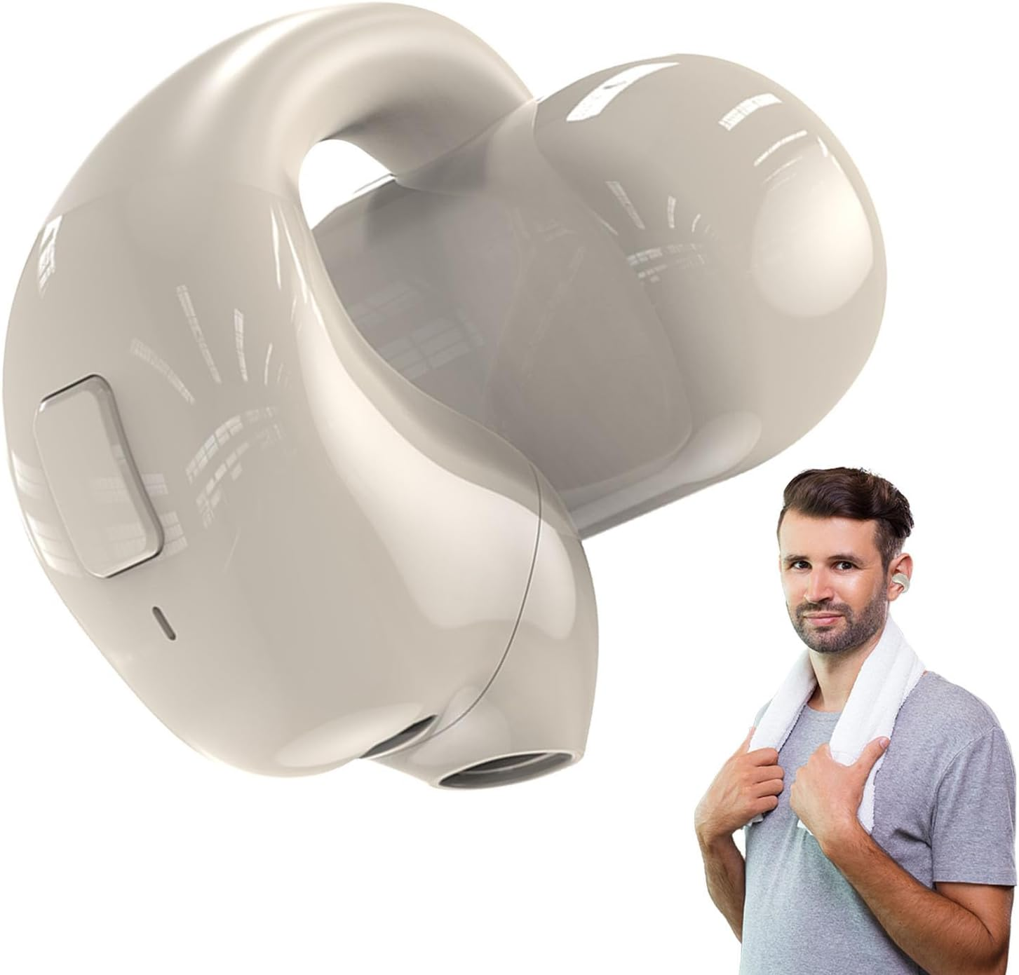 Bone Conduction Earbuds - Bone Conduction Earphones, Wireless Open Design | Sweat Proof Audio Equipment, Light Sport Carilty, Adjustemen Music Player image number 5