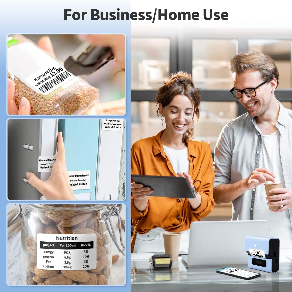 Phomemo Label Maker- M221 Barcode Label Printer 3 Inch Bluetooth Label Maker Machine for Barcode, Address, Logo, Mailing, Stickers, Small Business, Office & Small Business, Compatible with Phones&Pc image number 2