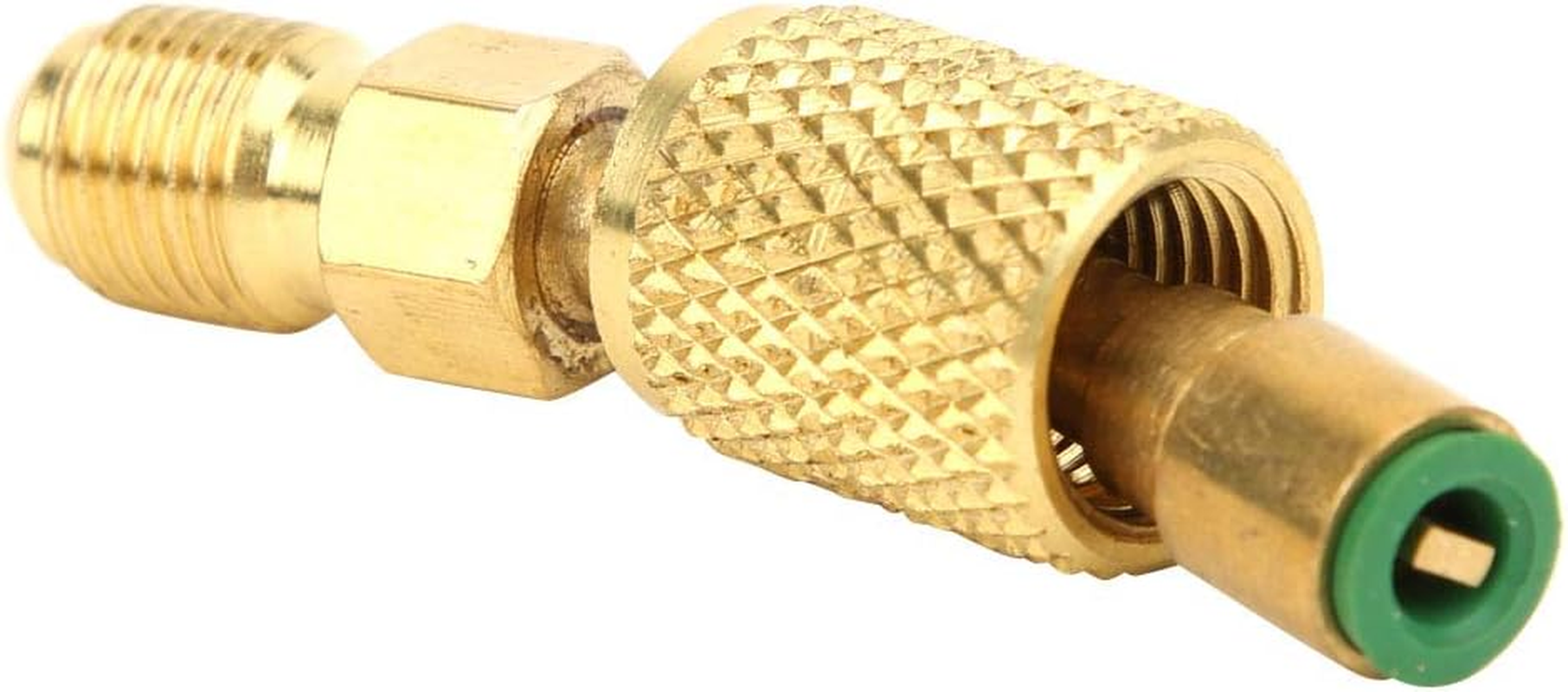 R410A Precision Brass 1/4Inch Male SAE to 5/16Inch Female SAE Adapter Vacuum Pump Split System, Stable Performance, for HVAC Technicians (AD87-45) image number 1