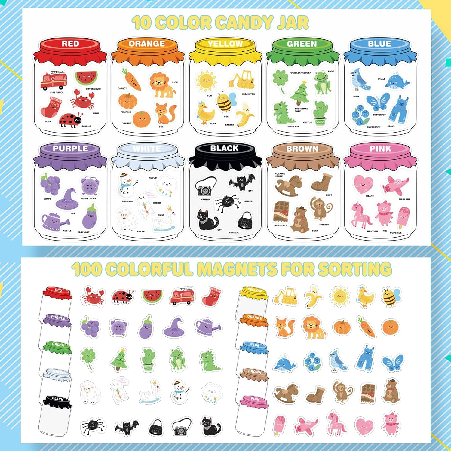 10 Pieces Color Sorting Toys, Educational Flash Cards image number 4