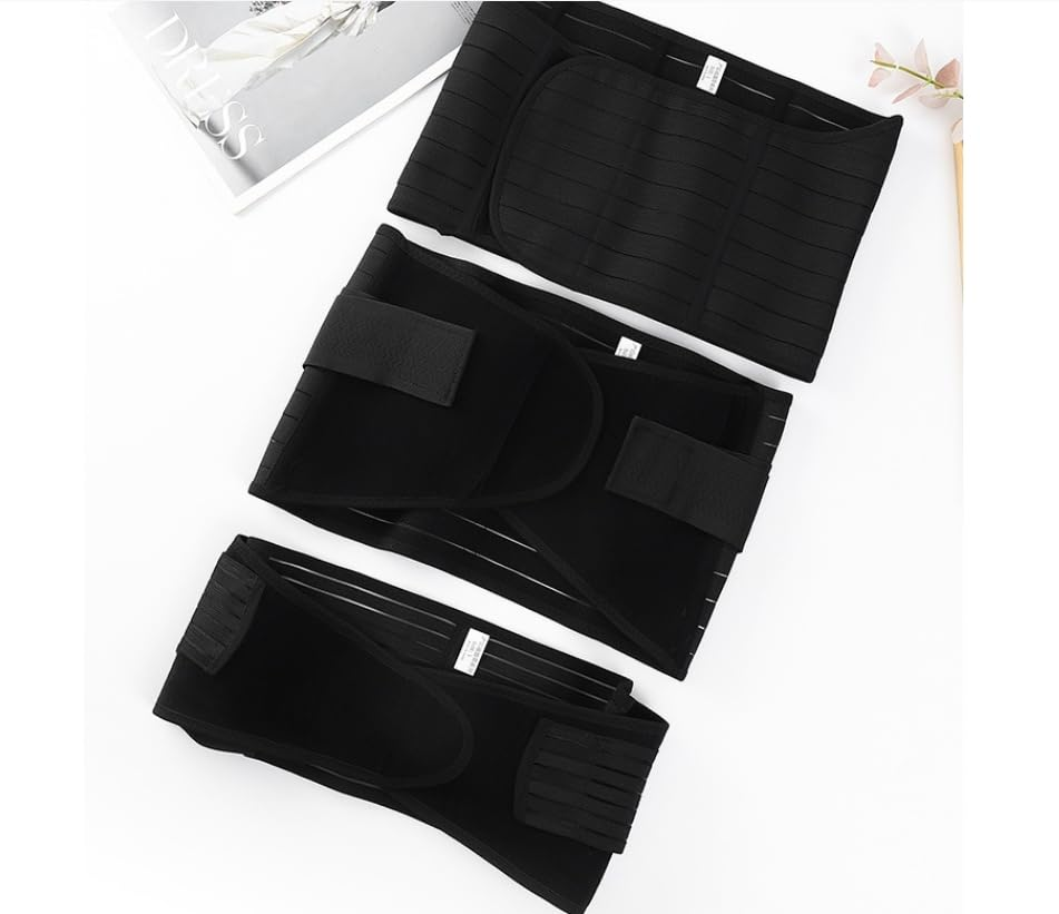 Postpartum Recovery Belly Belt - Breathable Waist Shaper for Tummy Control & Pelvic Support (Black,Xxl) image number 1