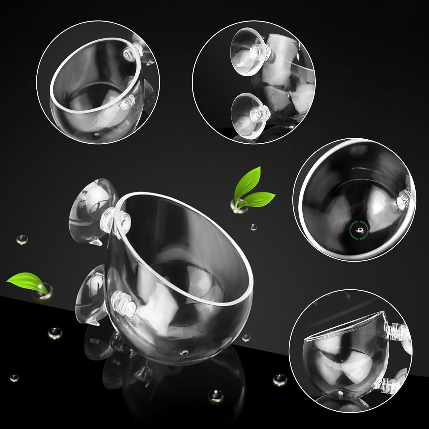 4 X Water Plants Aquarium Pot, 6 X 7 Cm, Plant Pot for Aquarium Glass with 8 Suction Cups, Plant Holder for Aquarium Plants, Decorative Aquarium Plants, Aquascape, Aquatic Glass Holder, Fish Tank, image number 4