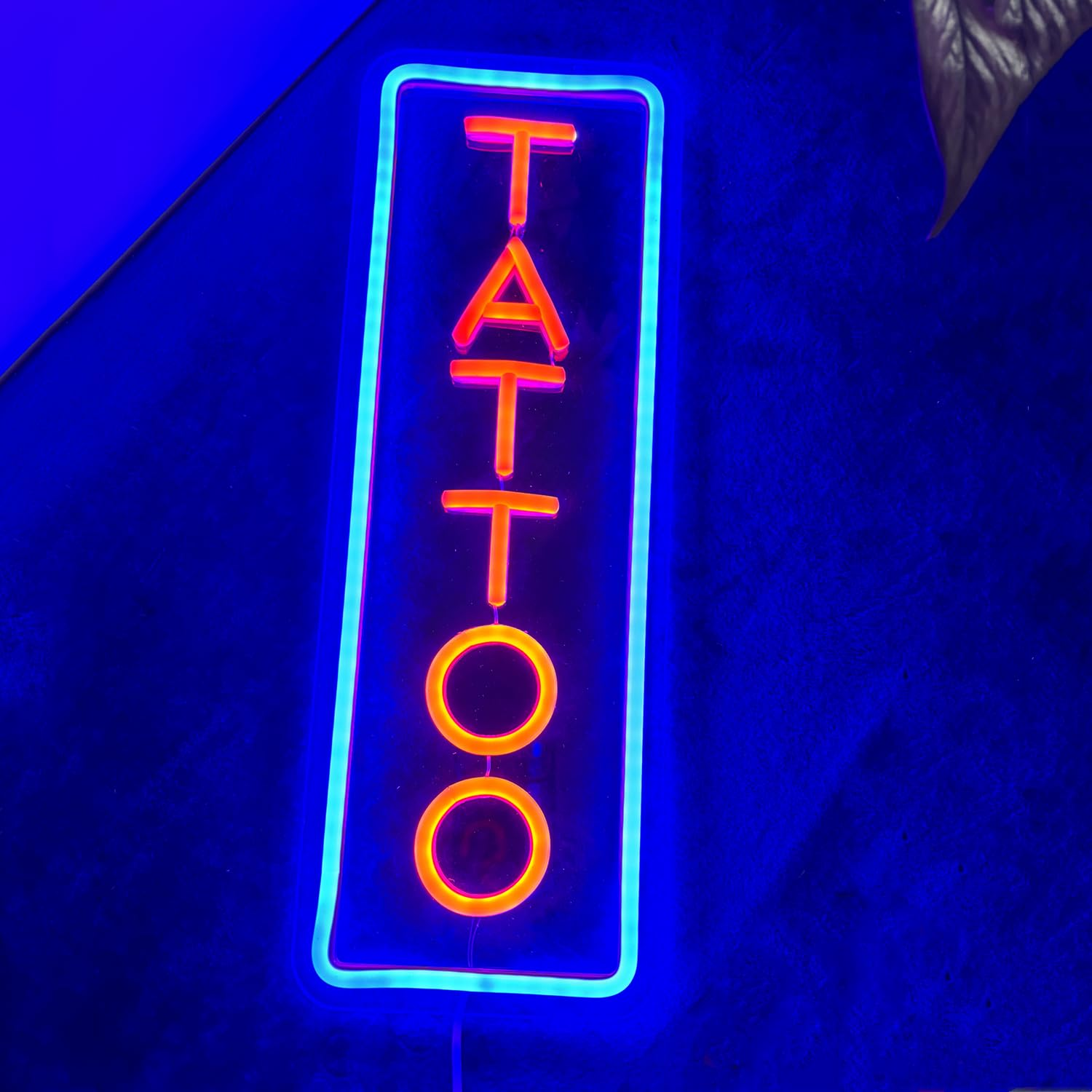 Dimmable Tattoo Neon Sign,Led Reusable Neon Signs,Arylic Ice Blue Tattoo Shop Sign with Dimmer for Tattoo Salon, Studio, Shop Plaque,Tattoo Gifts for Friends,16X5.9In(Blue+Red) image number 6