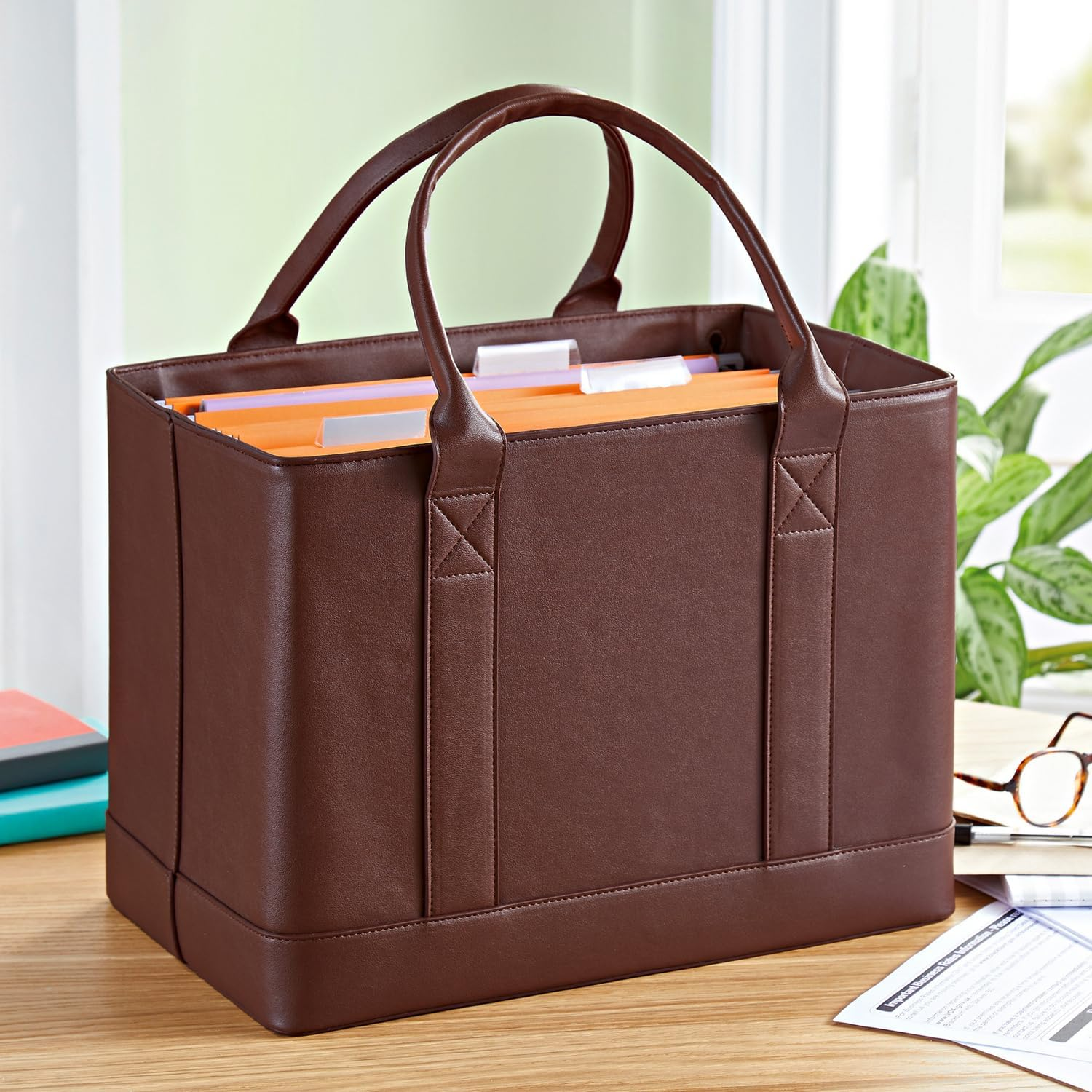 3 PAGEN&reg; File Organiser Bag Foldable - Document Bag with 5 Hanging Files - Ideal for Contracts, Documents and Important Papers - Easy to Carry & Store