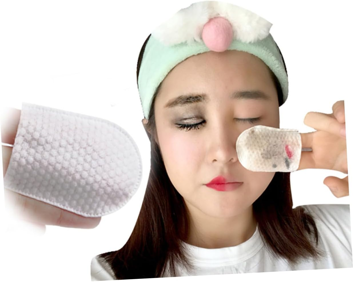 Healeved 240Pcs U-Shaped Pocket Cotton Pads Face Makeup Cleansing Pads Japanese Organic Cotton Makeup Remover Gentle for Skin Care image number 5