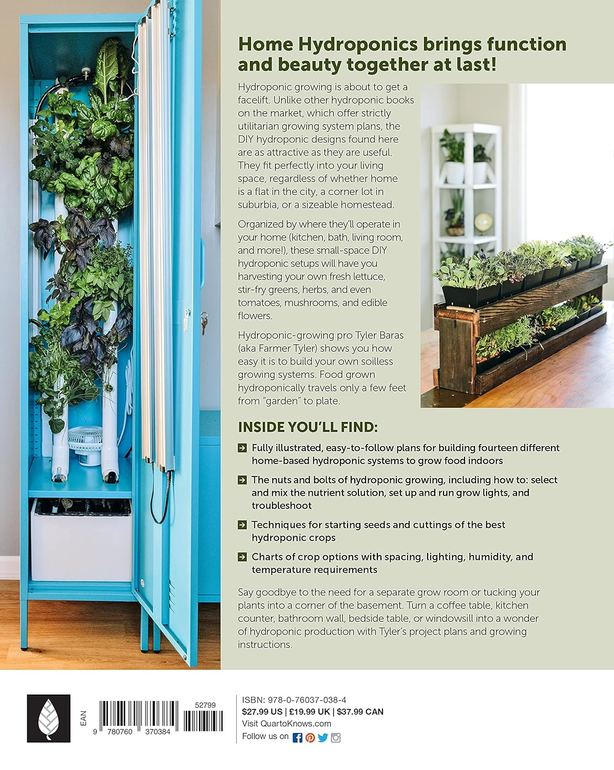 Home Hydroponics: Small-Space DIY Growing Systems for the Kitchen, Dining Room, Living Room, Bedroom, and Bath