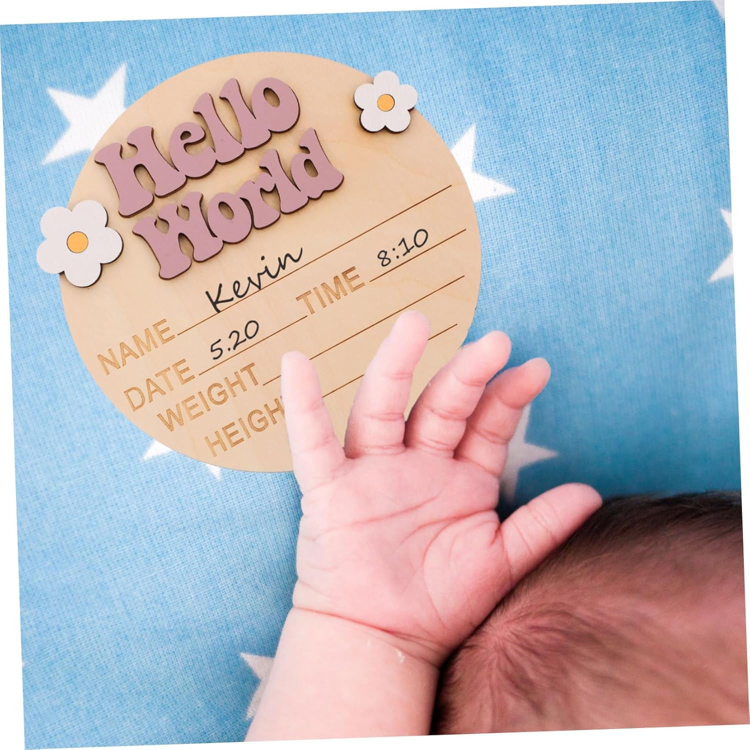 Didiseaon Growth Commemorative Card Wood Newborn Milestone Sign Name Birth Announcement Welcome Photo Prop Decorations - Multi image number 3