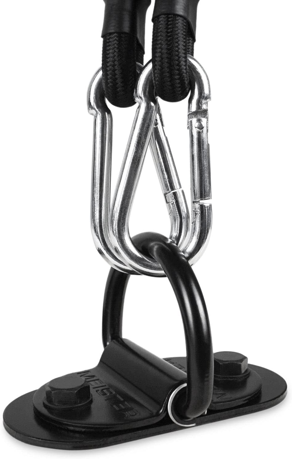 Meister Double-End Heavy Bag D-Ring Floor Anchor Mount Kit W/Bungees - Black image number 2