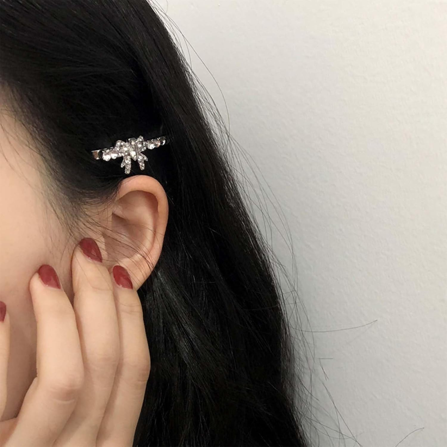 Butterfly Hair Clip for Women Crystal Butterfly Hair Pins Silver Butterfly Hair Barrettes Paved Butterfly Decorative Hairpin Accessories for Teen Girls Gifts (Style:B) image number 3