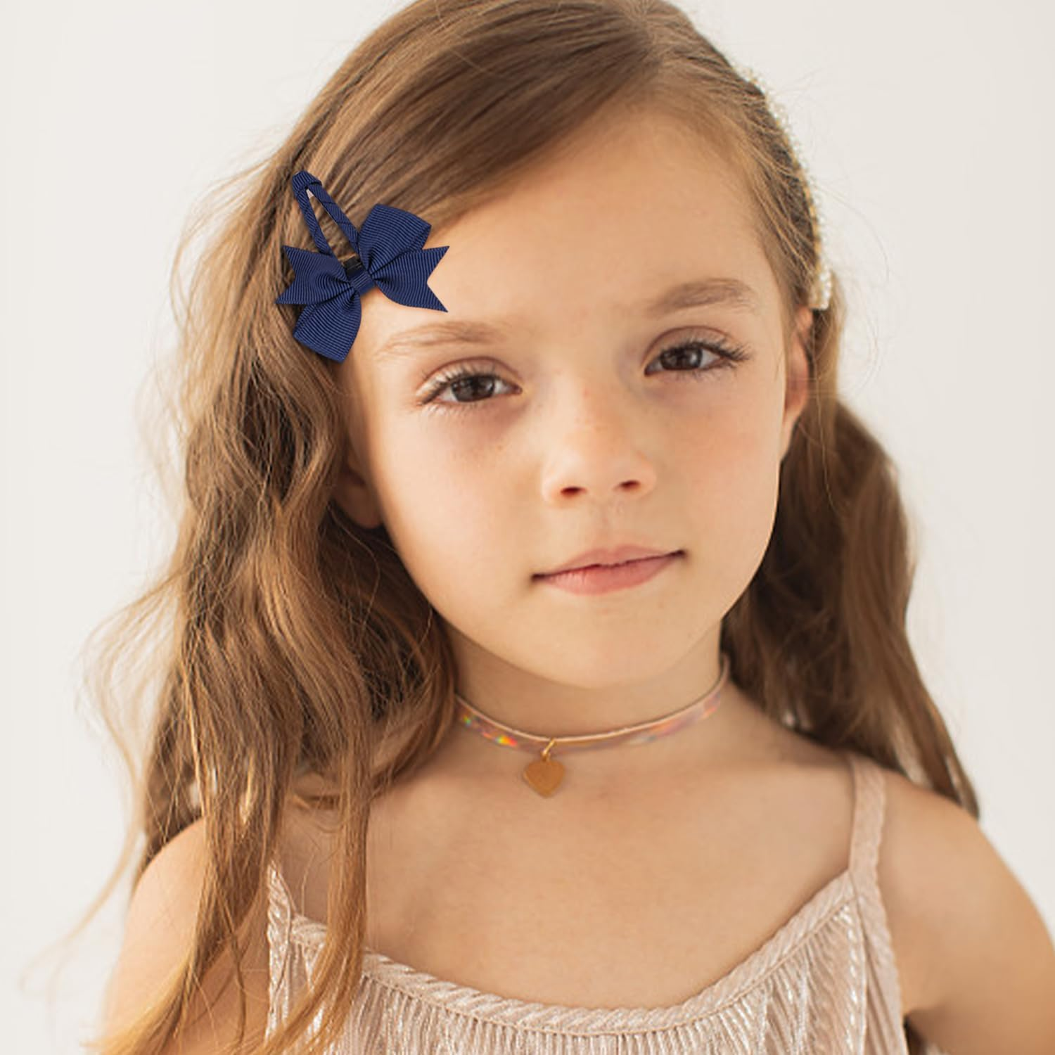 4 Navy Blue Hair Pins and 4 Hair Ropes, Blue Headpiece Set, Hair Accessories for Kids Bows, Ponytail Hair Ring Hair Band image number 3