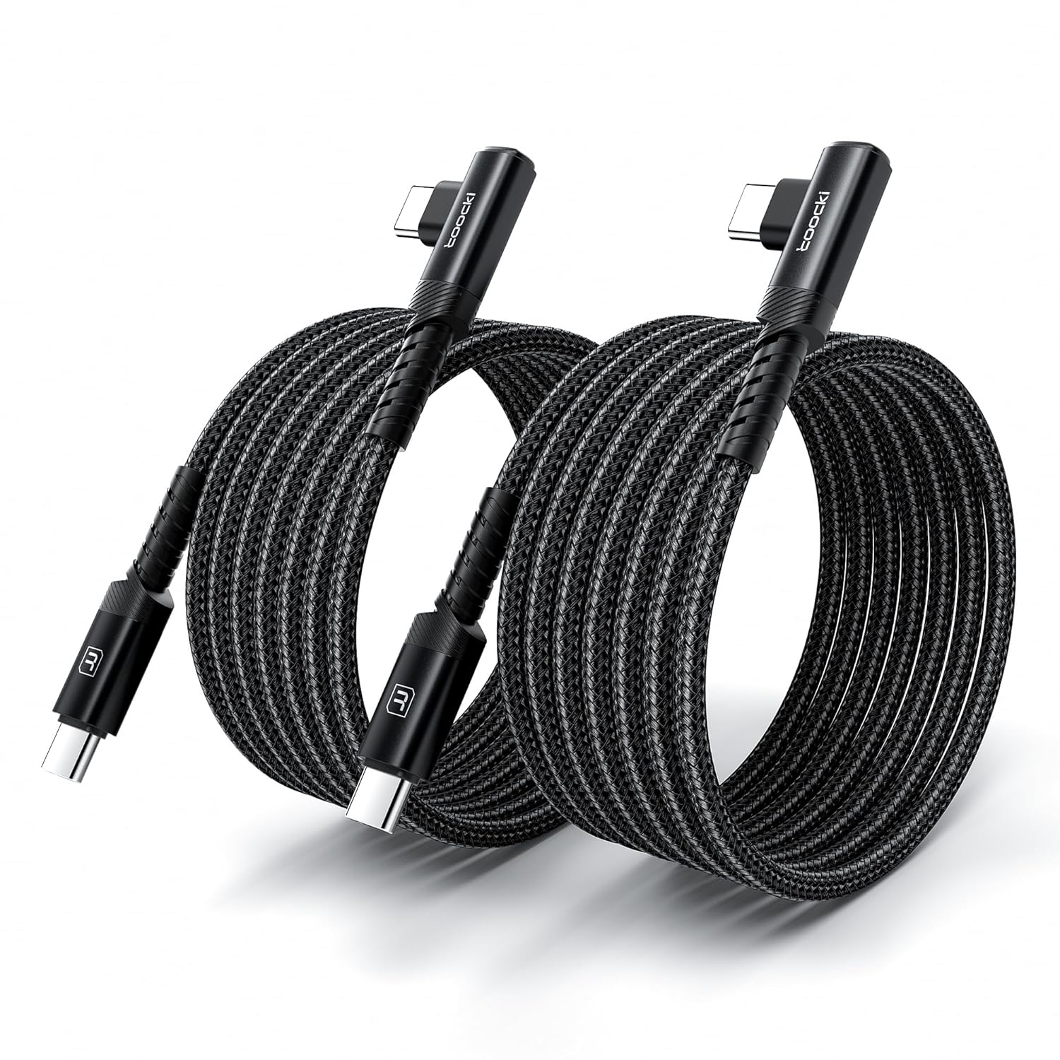 USB C to USB C Cable (2M, 2Pack), 60W Fast Charging Cable with Right Angle Connector, Compatible with Iphone 17 16 15 Pro plus Pro Max Air, Macbook Air, Galaxy S23 Ultra/S22/Note 20 Black image number 3