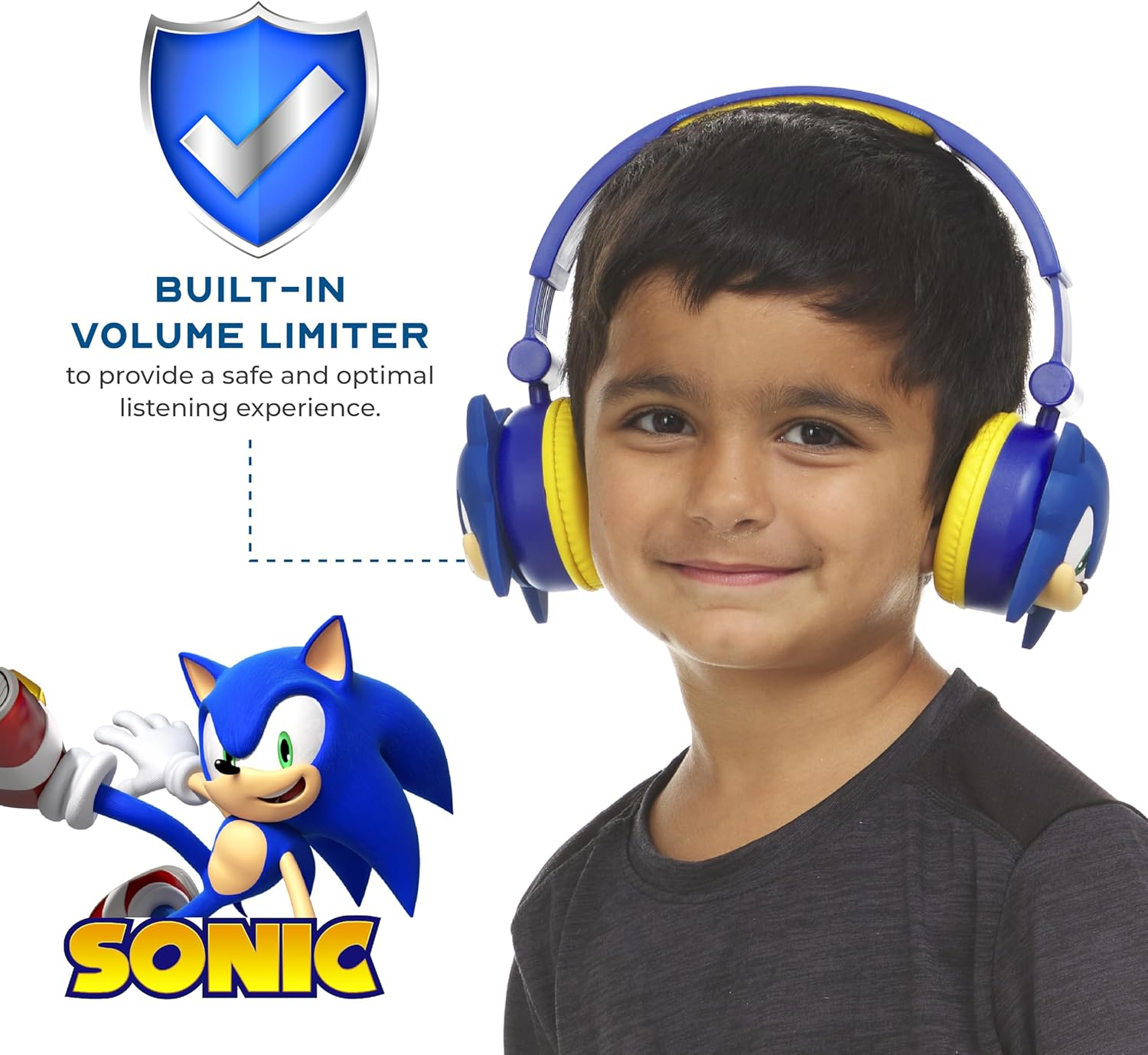 Sonic the Hedgehog Over-Ear Headphones for Kids - Adjustable Headband, Stereo Sound, Tangle-Free Cable, Volume Control, and 3.5Mm Jack - Perfect for School, Home, and Travel - Pj Masks image number 7