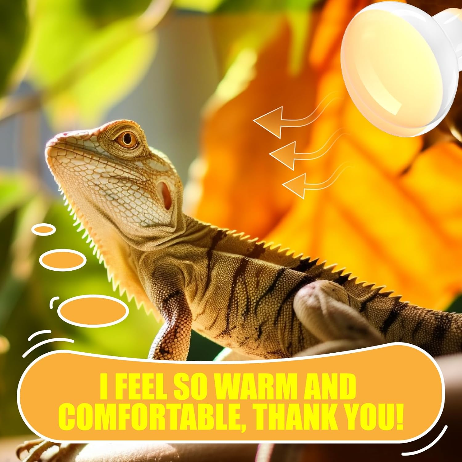 100W E27 Reptile Heat Lamp, UVA UVB Bulb for Amphibian Basking - Tortoise, Bearded Dragon, Lizard, Gecko, Puppy image number 6