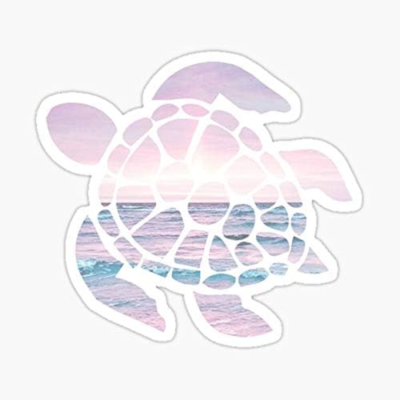 STICKY DUDE Sea Turtle Sticker Vinyl Waterproof 5 Inches, Yeti Cup Cooler Box Decal Car Laptop Wall Window Bumper (Blue)