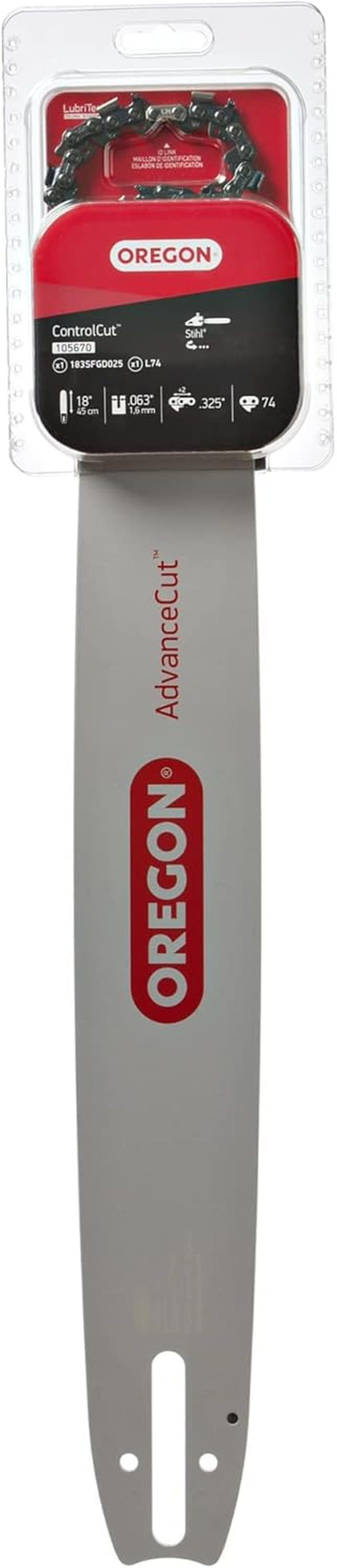 Oregon 105670 Replacement Guide Bar and Chainsaw Chain Combo, 18-Inch, Fits Stihl,Grey image number 6