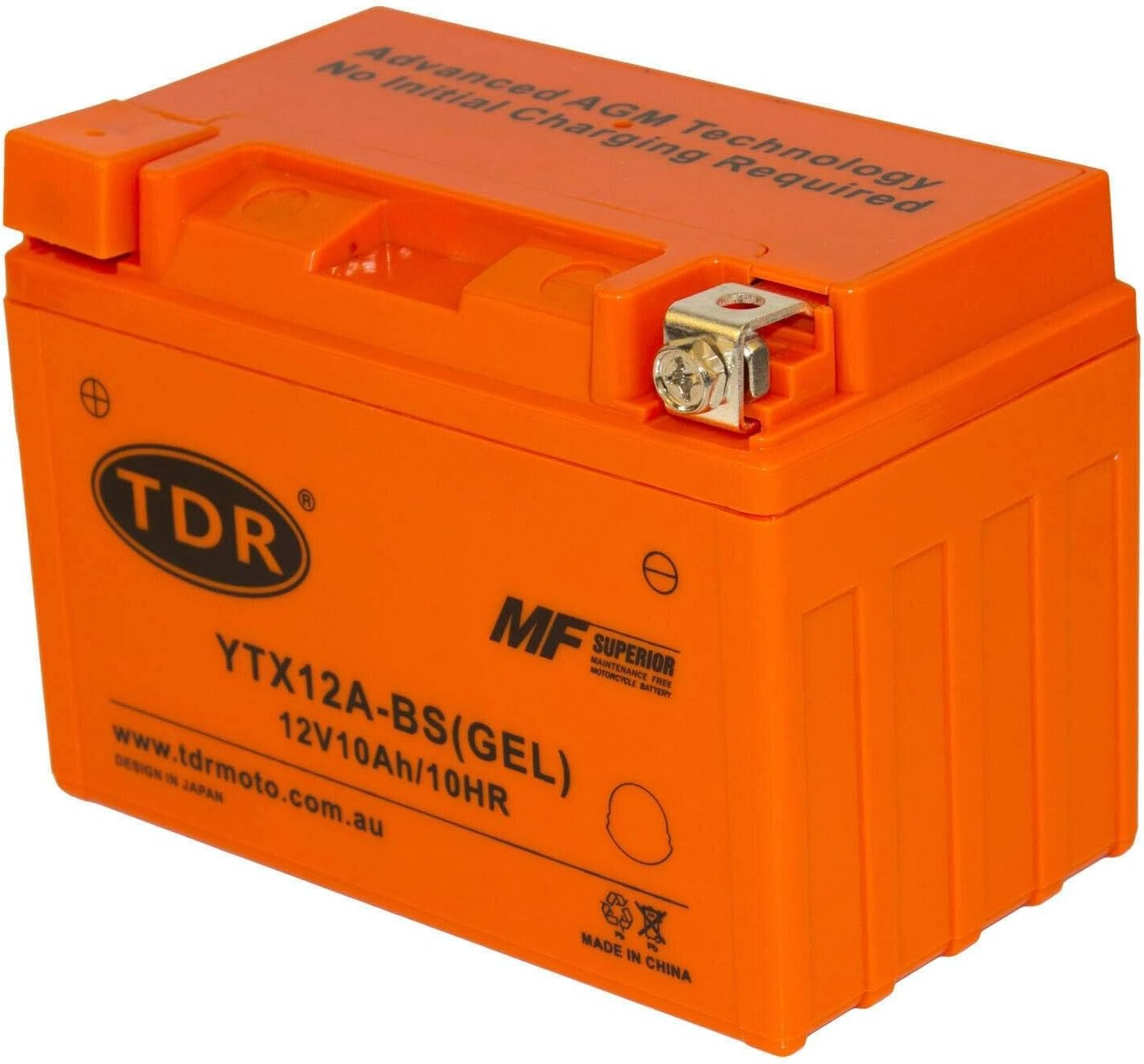 TDR YTX12A-BS 12V 10Ah GEL Motorbike Battery
