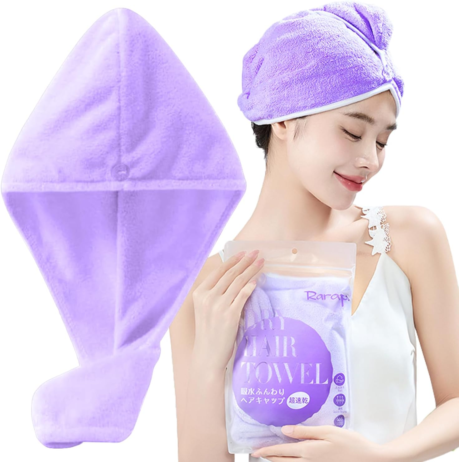 Rarapo 1 Piece Water Absorbing Fluffy Hair Cap image number 5