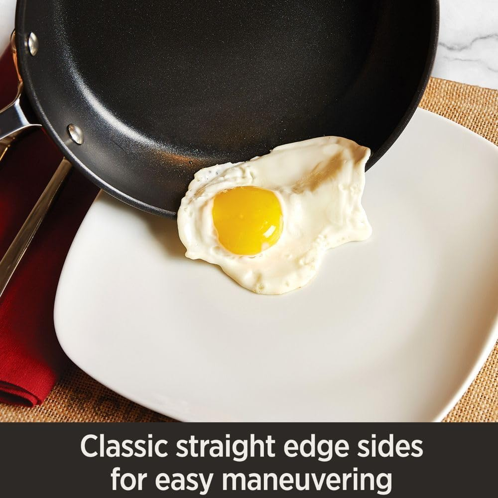 All-Clad HA1 Hard Anodized Nonstick Everyday Pan 12 Inch Induction Oven Broiler Safe 500F, Lid Safe 350F Pots and Pans, Cookware Black image number 2