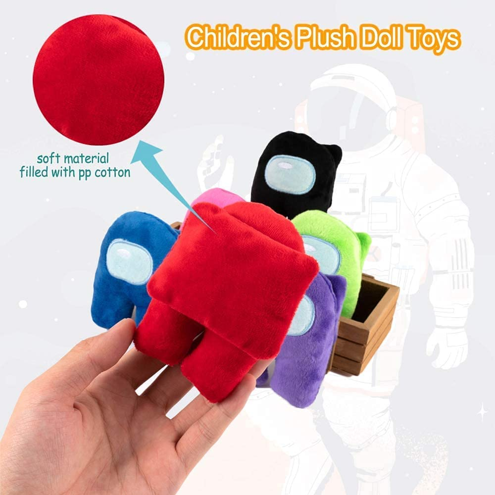 12 Pcs among Us Plush Soft Stuffed Toy Doll Game Figure Plushie Kids Toys with Music Kawaii Stuffed Doll Cute Red Small among Us Plushie