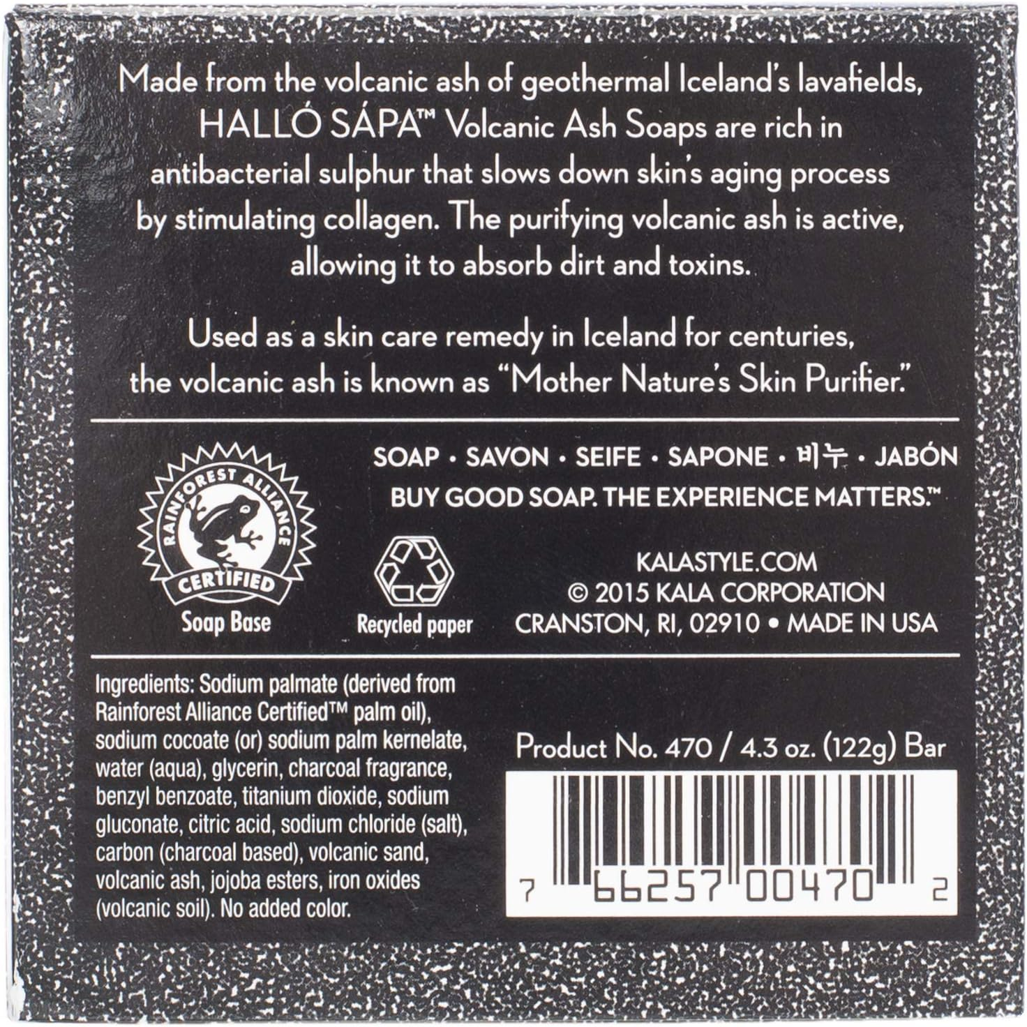 Hallo Sapa - Hello Soap Volcanic Ash Bar Soap 4.3Oz by Hallo Sapa image number 1