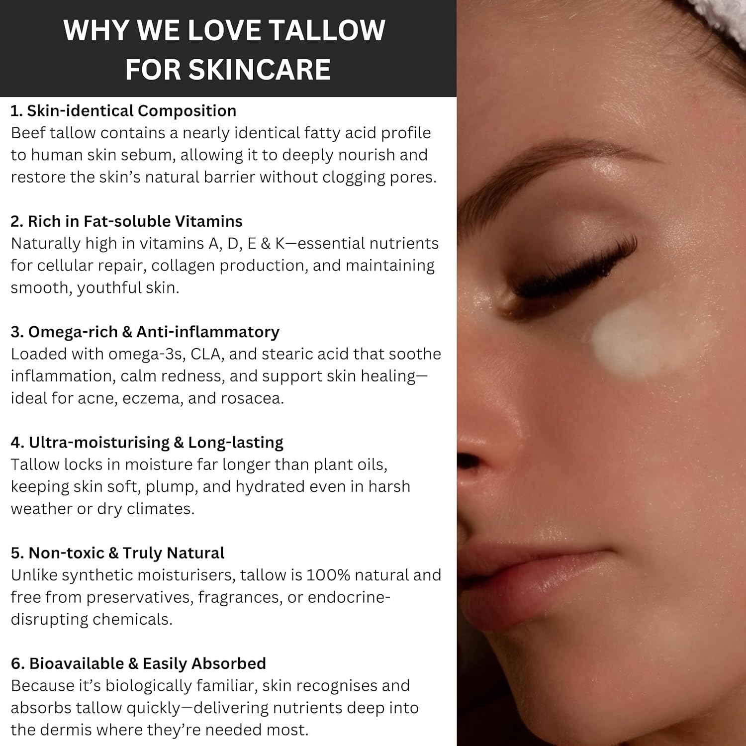 Beef Tallow for Skin | Pure Grass Fed Beef Tallow Moisturiser, Deep Hydrating, Anti-Inflammatory, Non-Comedogenic | Fat Lab Tallow (30G) image number 1