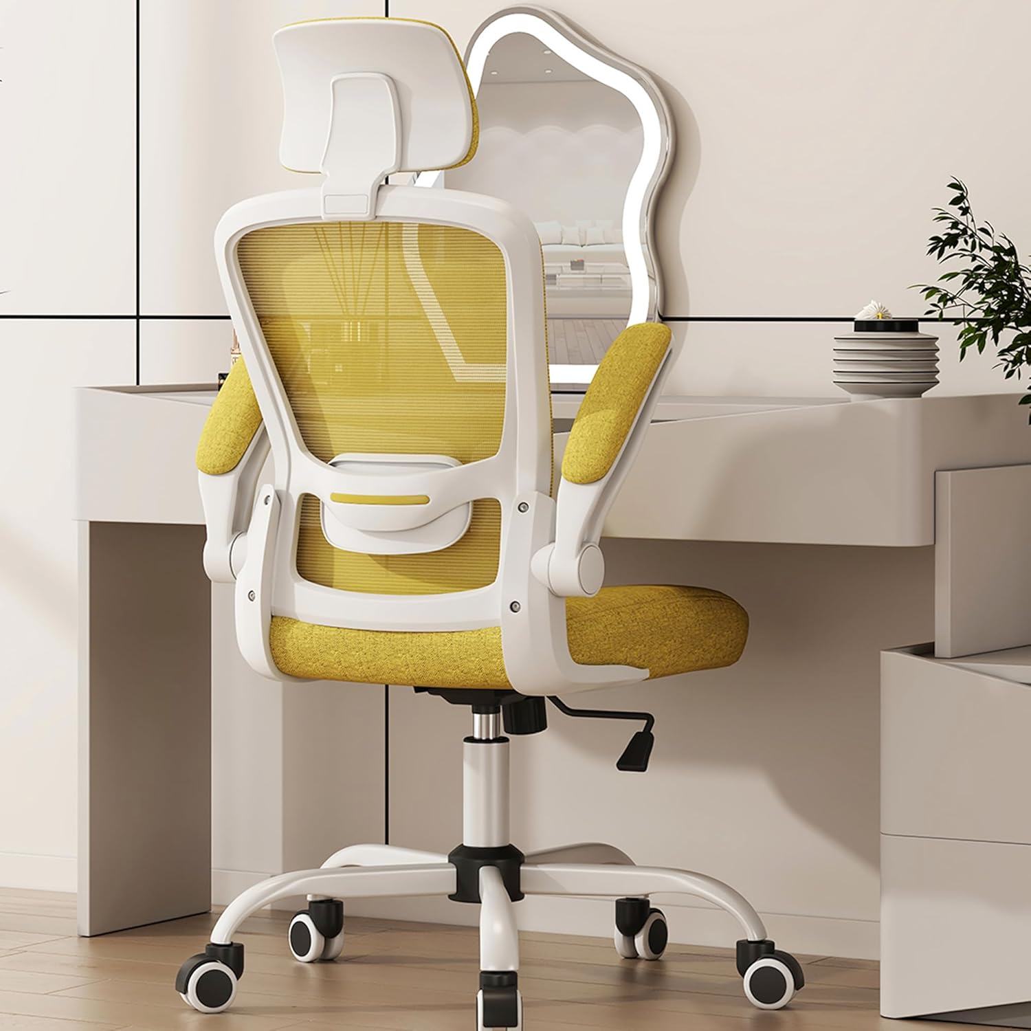 Mimoglad Office Chair, High Back Ergonomic Desk Chair with Adjustable Lumbar Support and Headrest (Spanish Pink)