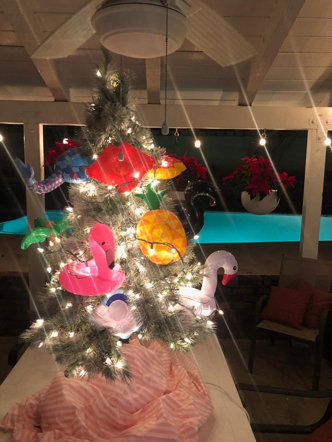 Inflatable Raft for Elf, 5 Pcs Naughty Elf Accessories Props, Funny Inflatable Cup Holders for Hot Tub, Floating Drinks Holder with Inflatable Repair Patches, Flamingo Unicorn Drink Holder for Pool image number 4