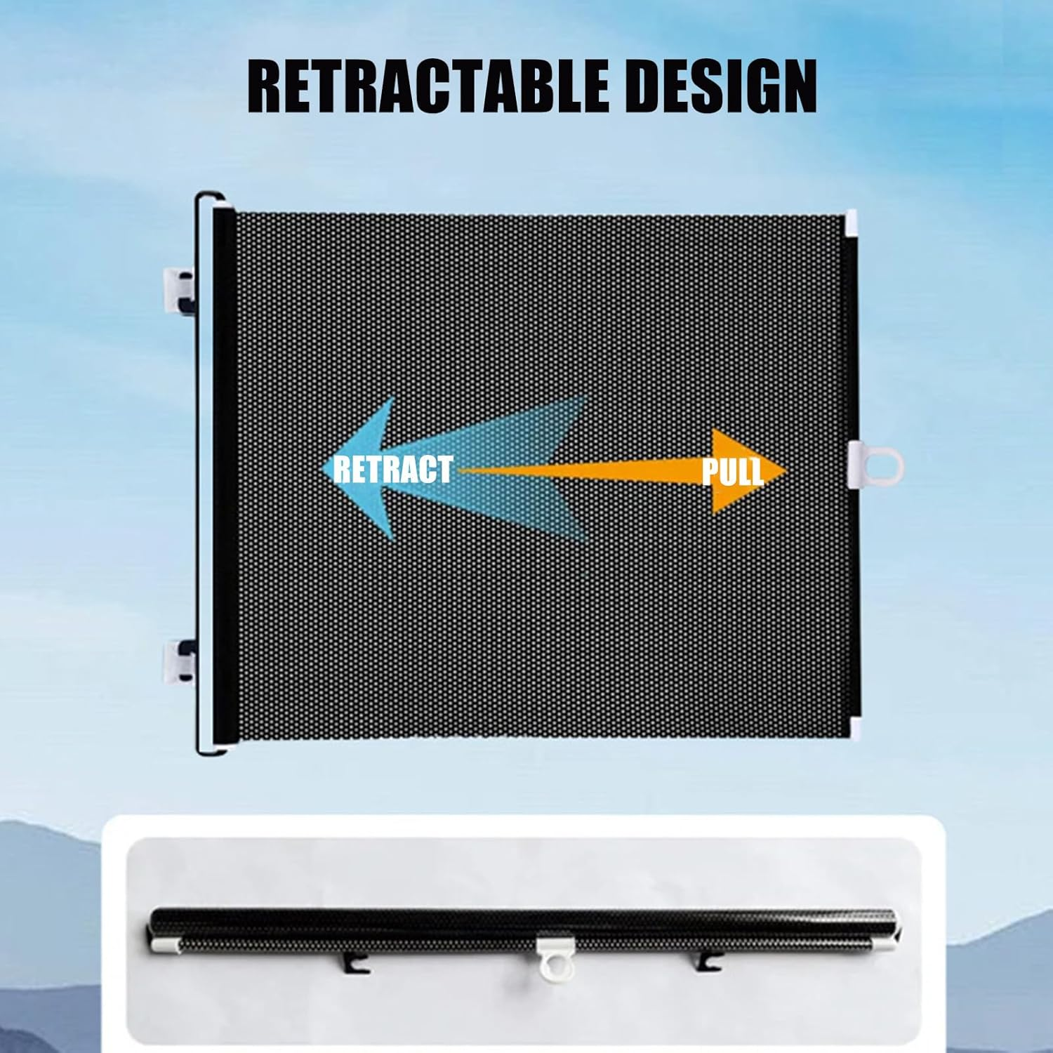 Retractable Dog Gates - Retractable Baby Gates,Suction Cup Foldable Fence Portable Adjustable Anti-Jump 19.69X49.21In Child-Proof for Living Room Nursery Deck Bedroom image number 4