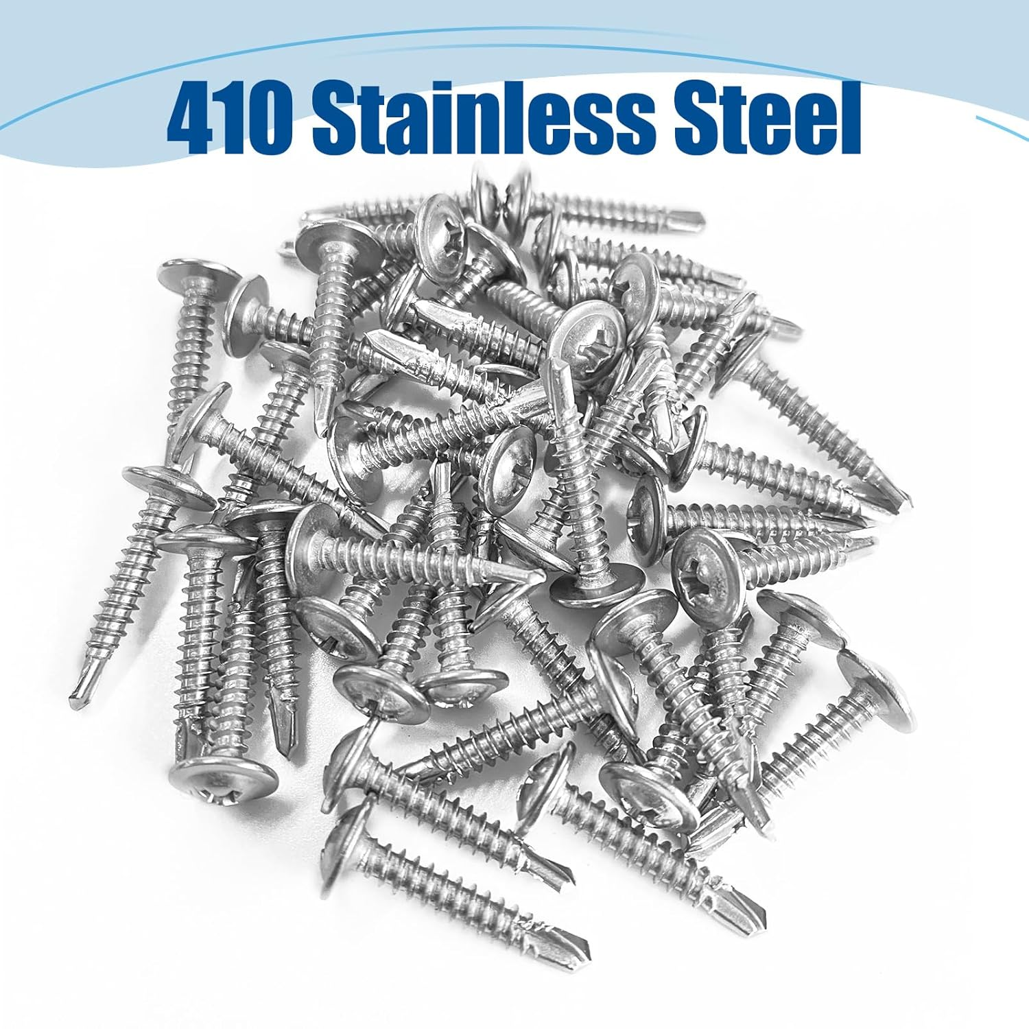 #8&times;1-1/4&Prime;（200Pcs） 410 Stainless Steel Self Drilling Screws, Truss Head Fast Self Tapping Screws image number 3