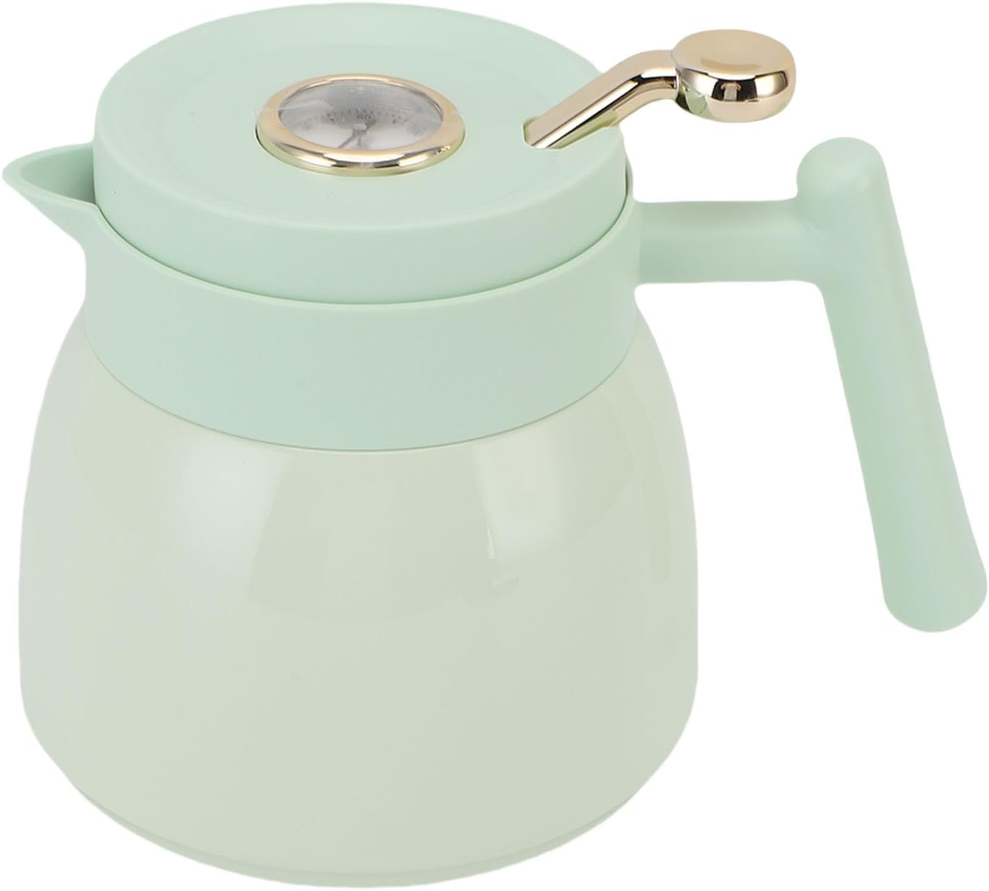 Thermal Coffee Carafe, 880Ml Stainless Steel Vacuum Insulated Thermal Tea Pot with Filter, Coffee Pot Water Beverage Pitcher Dispenser with Mechanical Temperature Display (White)