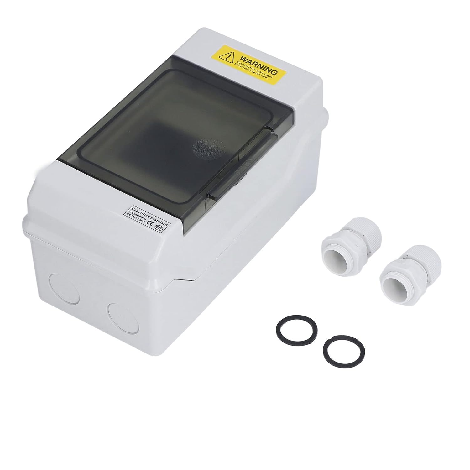 Waterproof Plastic Distribution Box 4 Way Transparent Cover DIN Rail Mount Indoor Outdoor Communication Equipment image number 5