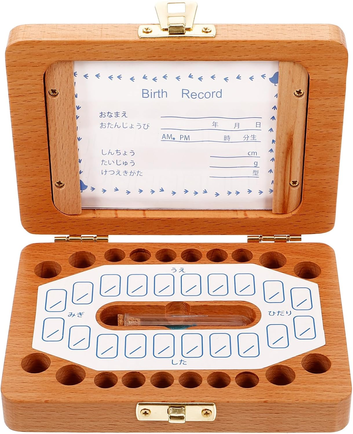UPKOCH Wooden Tooth Box for Baby Keepsake First Tooth Organizer Case for Boys and Girls Sturdy and Lightweight Japanese-Style Frame Infant Hair Saver image number 4