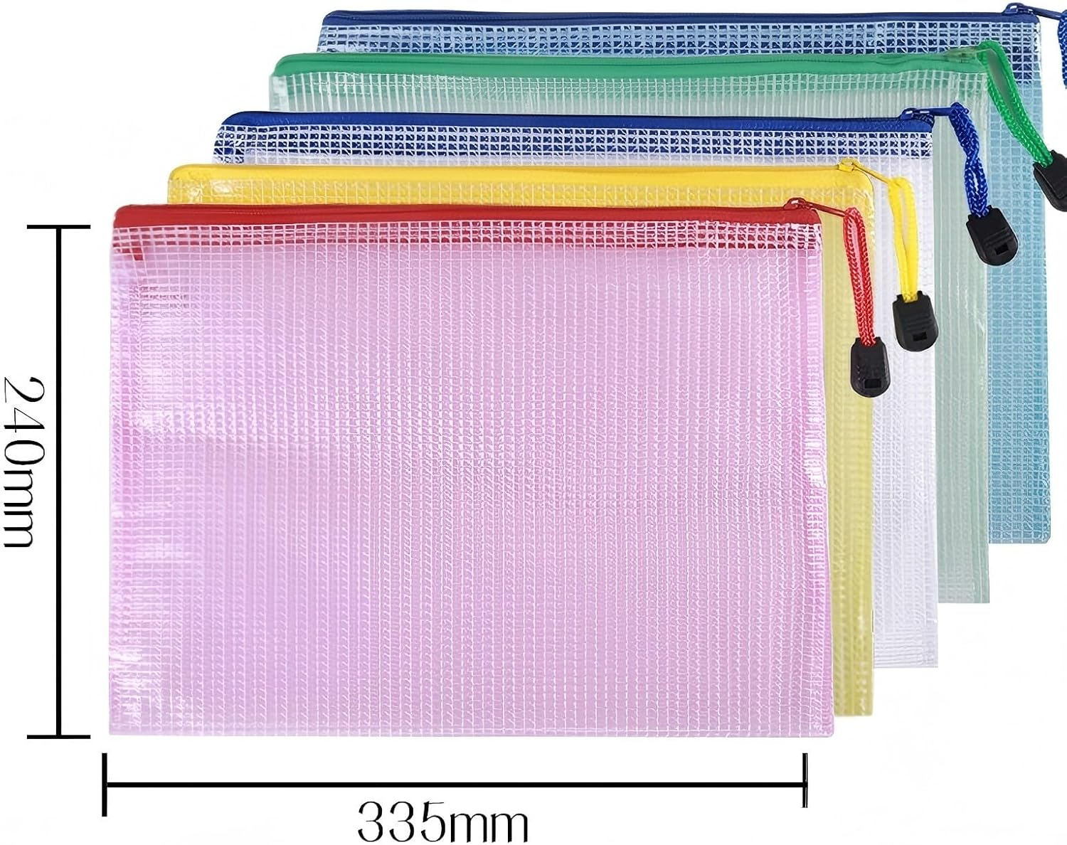 10 Pack Mesh Document Bag, Plastic Zipper File Waterproof Folders Document Pouch for Paperwork School Office Supplies, Filing Envelopes Organizing Storage (A4-13.0X9.0 In) image number 2