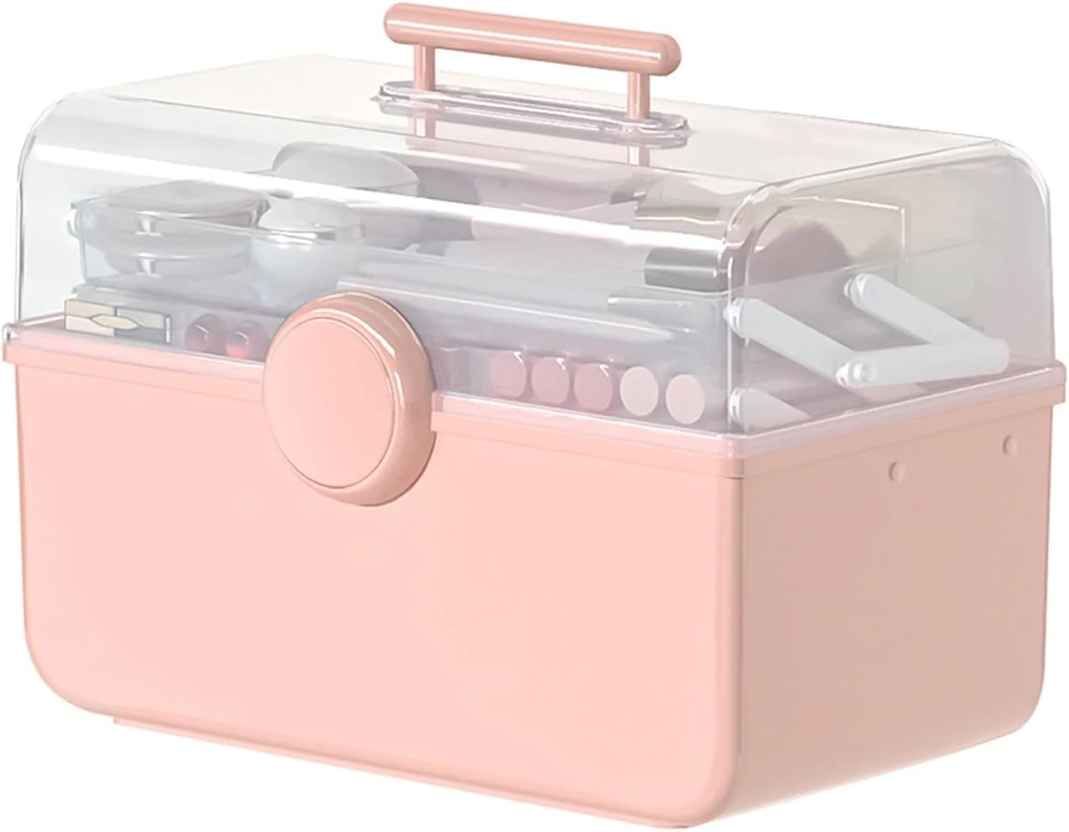 3 Layers Plastic Portable Storage Box, Multipurpose Organizer and Storage Case for Art Craft and Cosmetic, Portable Handled Storage Box for Home, School, Office image number 3