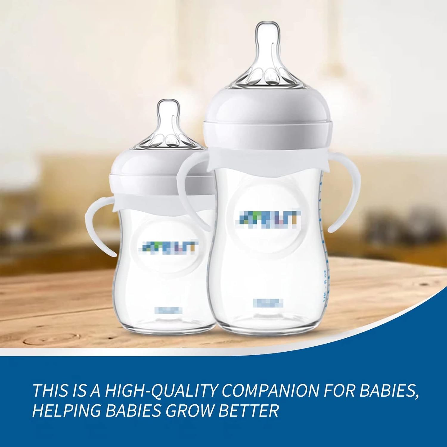 4 Pack Compatible Baby Bottle Handles for Philips Avent Natural Baby Bottles,Baby Bottle Holder - White image number 6