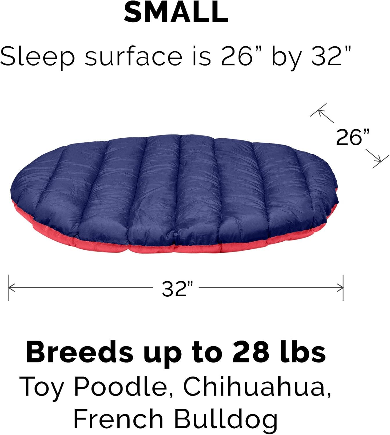 Furhaven Pet Dog Bed - Trail Pup Packable Outdoor Travel Pet Camping Pillow Bed Stuff Sack with Bag for Dogs and Cats, Flame Red and True Blue, Small image number 3