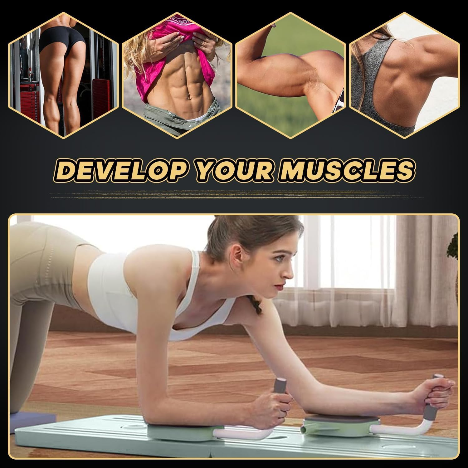 Pilates Board, Multifunctional Abdominal Board, Ab Core Trainer, Exercise Board - Green image number 5