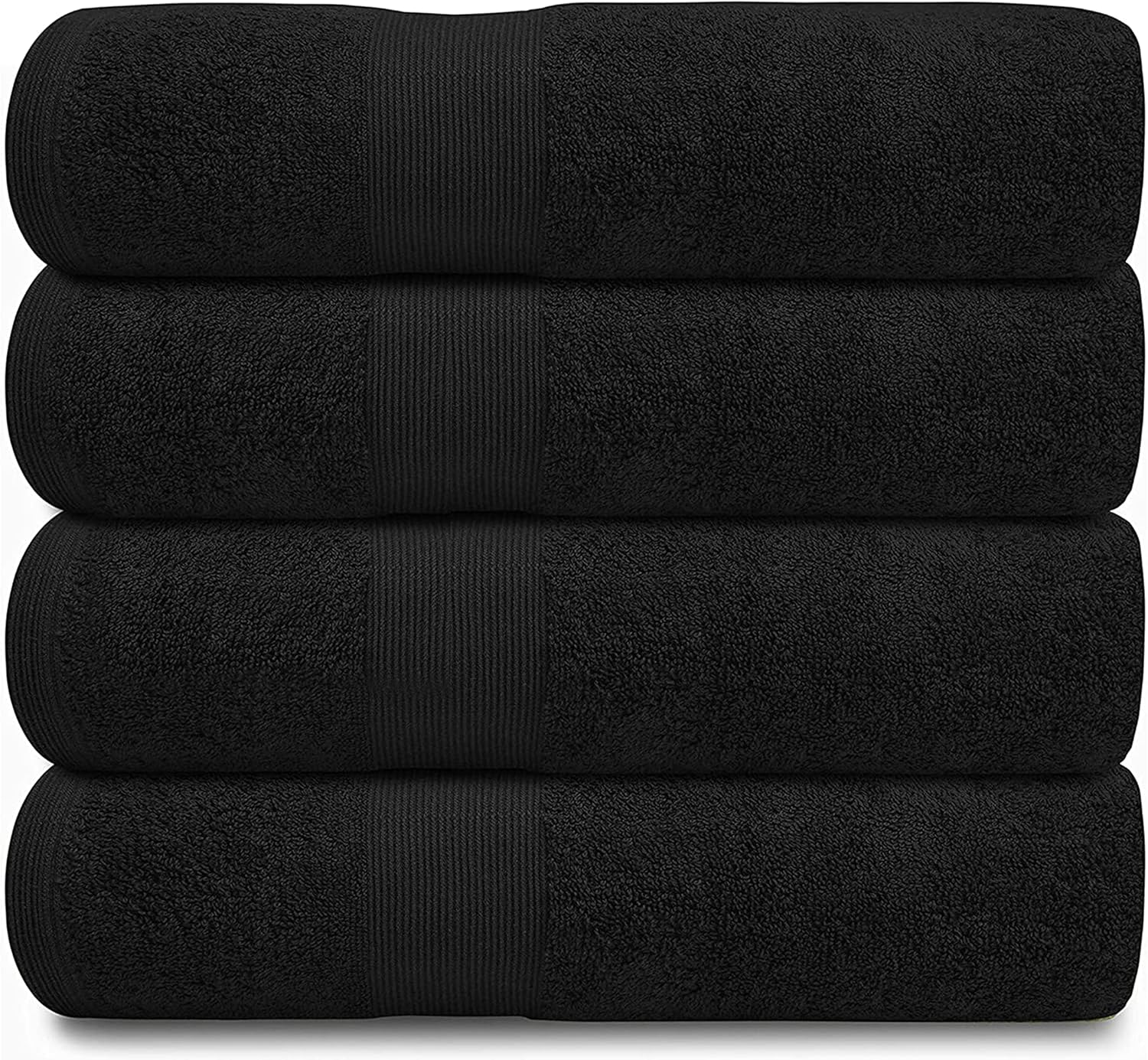 GABA 100% Cotton Luxury Bath Towels - 600 GSM Cotton Towels for Bathroom 75X150Cm (4 Piece, White)