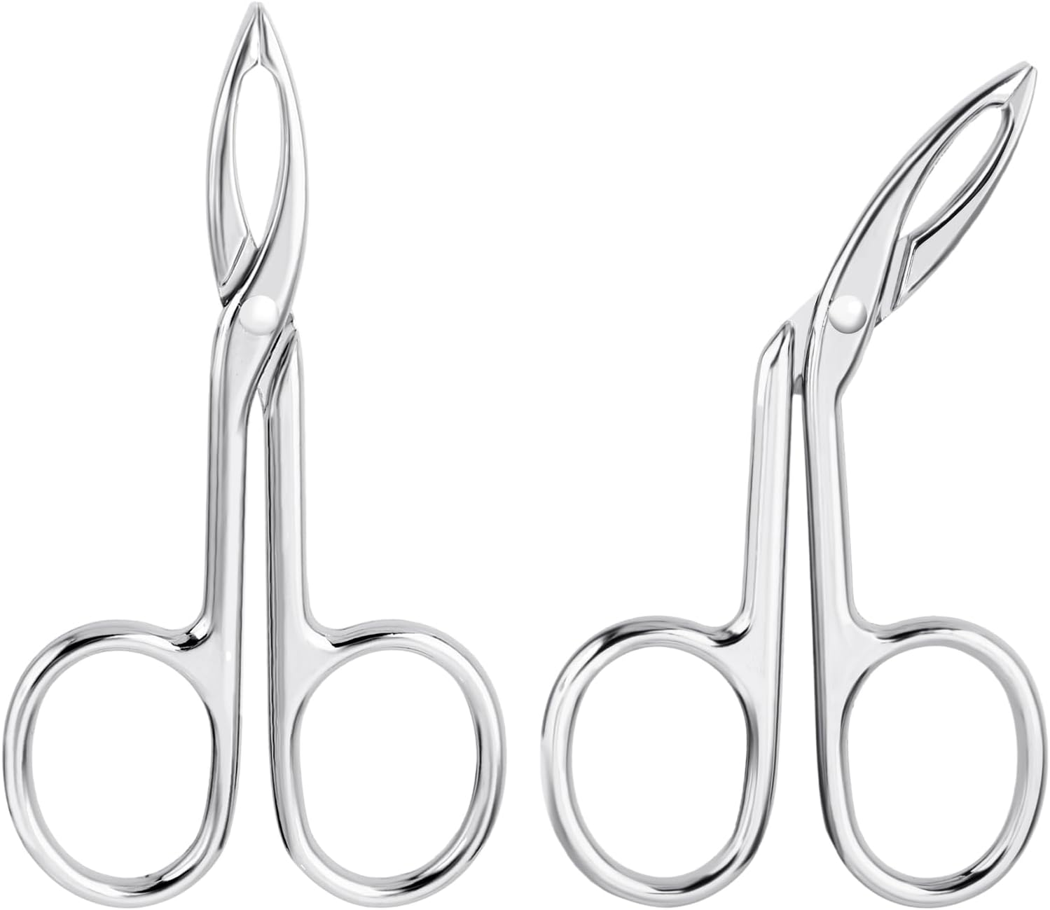 Gjinxi 2Pcs Eyebrow Tweezers Scissor Handle Set, Flat Straight Tip & Slanted Tip Stainless Steel for Hair Plucker Remover Facial Hair Eyebrows Care image number 6