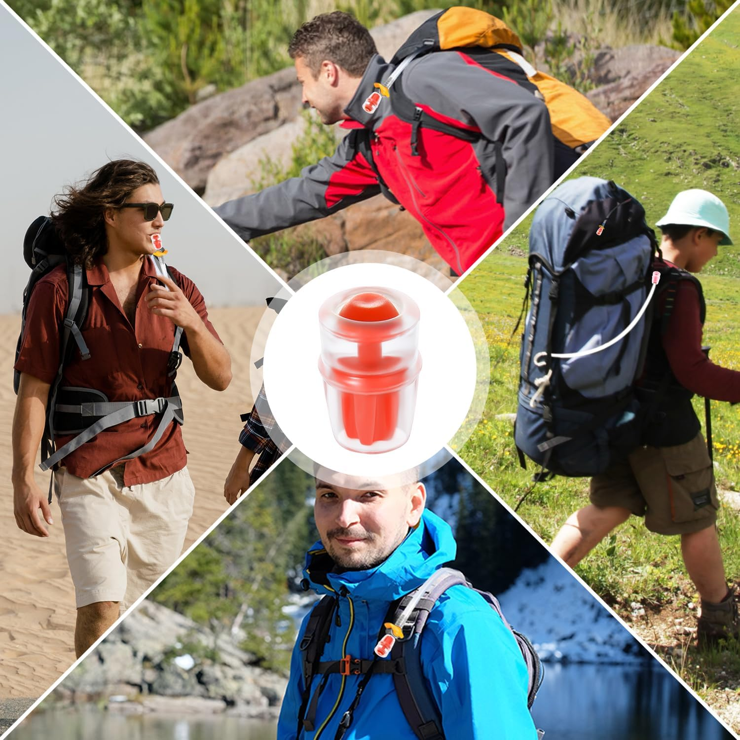 PEUTIER 6Pcs Bite Valve Replacement Sheath for Osprey, Silicone Hydration Pack Bite Valve Replacement Nozzle Mouthpiece for Hydration Pack System