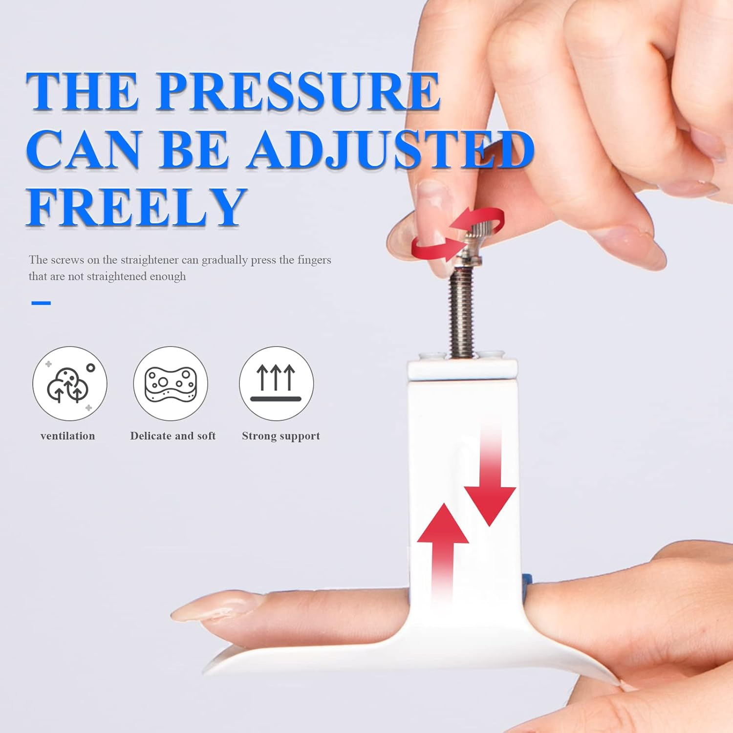 Finger Straightener Splint Finger Joint Extension Splint Brace Corrector Finger Joint Pressing Device for PIP Joint Tightness, Trigger Finger, Arthritis, Finger Straightening & Joint Extension image number 1