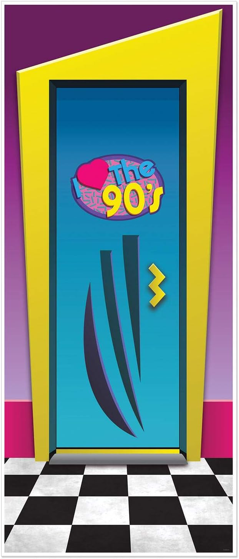 Beistle I Love the 90'S Door Cover, 2 Piece, 30" X 6', Multicolored image number 3